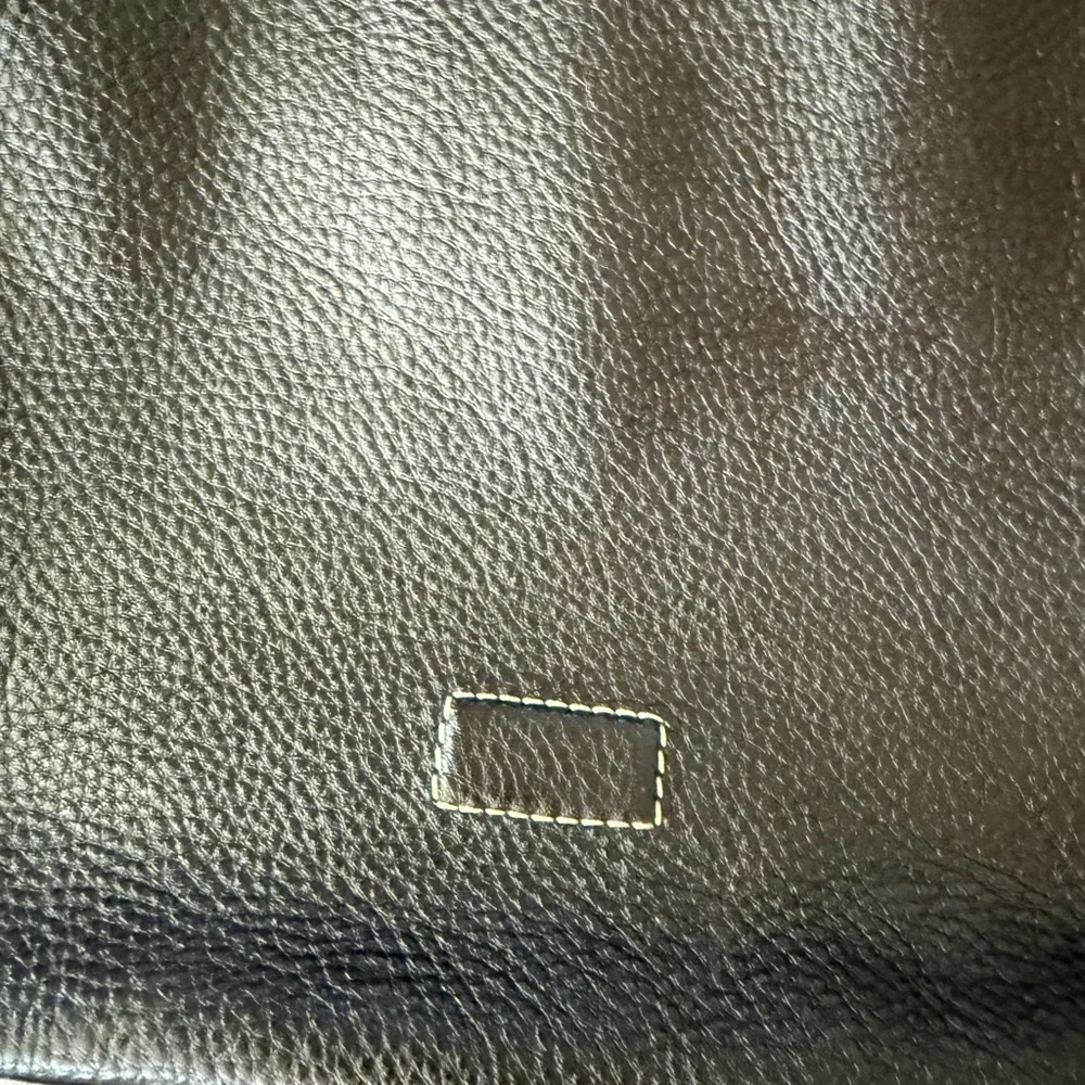 Levenger Bomber Jacket Leather Laptop Messenger Bag Pebble Brown EUC